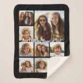 独自の9枚の写真を追加コラージュ – カラーを編集できる シェルパブランケット (正面)