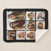 独自の9枚の写真を追加コラージュ – カラーを編集できる シェルパブランケット (正面(横))