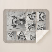 独自の9枚の写真を追加コラージュ – トープを編集できる シェルパブランケット (正面(横))