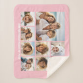 独自の9枚の写真を追加コラージュ – CAN edit pink シェルパブランケット (正面)
