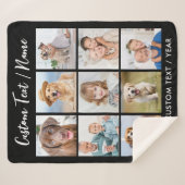 独自の9枚の写真パーソナライズされたコラージュを作成 シェルパブランケット (正面(横))