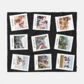 独自の9枚の写真パーソナライズされたコラージュを作成 フリースブランケット (正面(横))