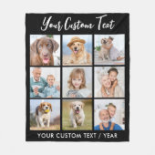 独自の9枚の写真パーソナライズされたコラージュを作成 フリースブランケット (正面)