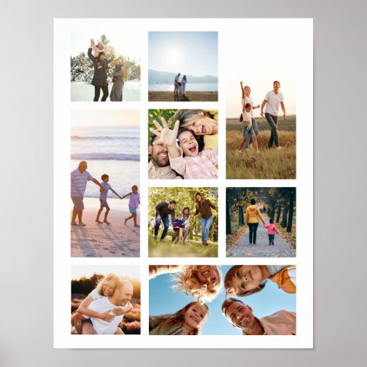 独自の9枚の写真パーソナライズされたコラージュを作成 ポスター (正面)