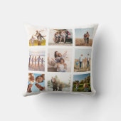 独自の9枚の写真モダンコラージュの正方形を作成 クッション (裏面)