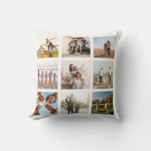 独自の9枚の写真モダンコラージュの正方形を作成 クッション (正面)