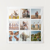 独自の9枚の写真モダンコラージュの正方形を作成 タペストリー (正面)