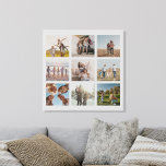 独自の9枚の写真モダンコラージュの正方形を作成 フェイクキャンバスプリント<br><div class="desc">9つのカスタム写真を使用しフェイクて、独自のフォトコラージョお気に入りのンのキャンバス印刷を作成</div>