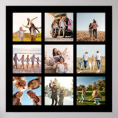 独自の9枚の写真モダンコラージュの正方形を作成 ポスター (正面)