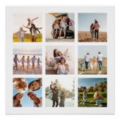 独自の9枚の写真モダンコラージュの正方形を作成 ポスター (正面)