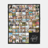 独自の90フォトパーソナライズされたコラージュを作成 フリースブランケット (正面)
