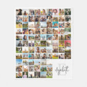 独自の90フォトパーソナライズされたコラージュを作成 フリースブランケット (正面)