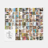 独自の90フォトパーソナライズされたコラージュを作成 フリースブランケット (正面(横))