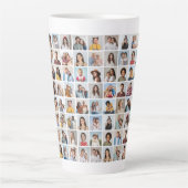 独自の96フォトカスタムコラージュを作成 カフェラテマグ (正面)