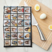 独自の96フォトコラージュの編集可能な色を作成 キッチンタオル (四つ折り)