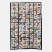 独自の96フォトコラージュの編集可能な色を作成 キッチンタオル (縦)