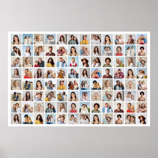 独自の96フォトコラージュの編集可能な色を作成 ポスター (正面)