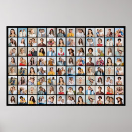 独自の96フォトコラージュの編集可能な色を作成 ポスター