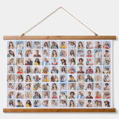 独自の96フォトコラージュの編集可能な色を作成 吊り下げ型タペストリー (正面)