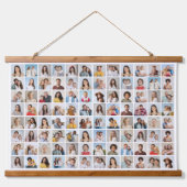 独自の96フォトコラージュの編集可能な色を作成 吊り下げ型タペストリー (正面)