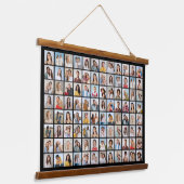 独自の96フォトコラージュの編集可能な色を作成 吊り下げ型タペストリー (傾斜あり)