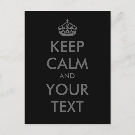 独自の「保Calm」（シルバーとブラック）を作成 ポストカード (正面)