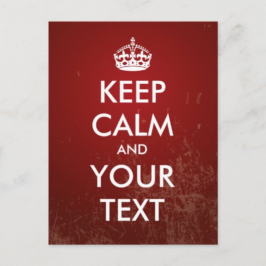 独自の「保Calm」(赤グランジ)を作成 ポストカード (正面)