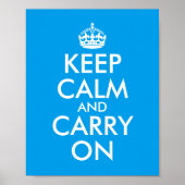 独自のAzure BlueKeep Calm and Carry Onの作成 ポスター (正面)