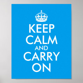 独自のAzure BlueKeep Calm and Carry Onの作成 ポスター