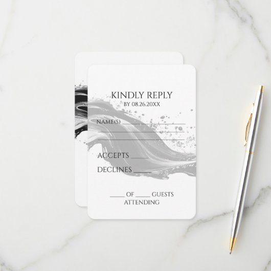 独自のB&Wフローリングインクの作成 出欠カード (正面/裏面インサイチュ)