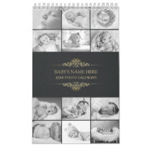 独自のB&Wベビー写真の作成2025カレンダー