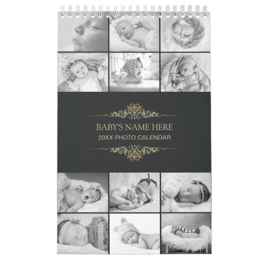 独自のB&Wベビー写真の作成2025カレンダー カレンダー (カバー)