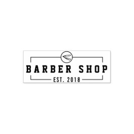 独自のBarbershopビジネスカスタムロゴの作成 セルフインキングスタンプ