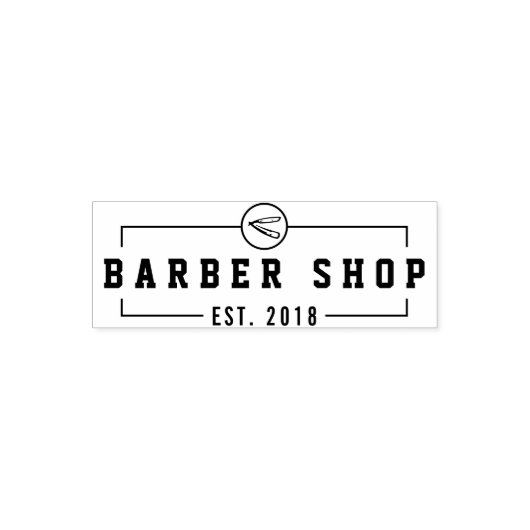 独自のBarbershopビジネスカスタムロゴの作成 セルフインキングスタンプ (デザイン)