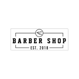 独自のBarbershopビジネスカスタムロゴの作成 ラバースタンプ