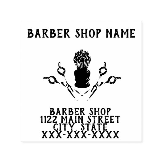 独自のBarbershopビジネスロゴの作成 セルフインキングスタンプ (デザイン)