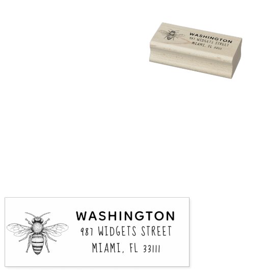 独自のBeeアドレス素朴を作モダン成カスタムする ラバースタンプ (押印)