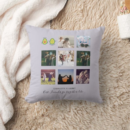 独自のBFFフォトコラージギフトを作成 – ビーガンアボカド クッション (ブランケット)