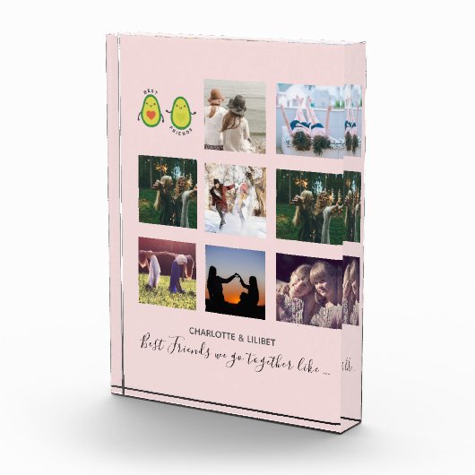 独自のBFFフォトコラージギフトを作成 – ビーガンアボカド フォトブロック (右)