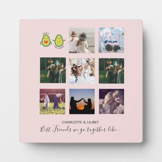 独自のBFFフォトコラージギフトを作成 – ビーガンアボカド フォトプラーク (正面)