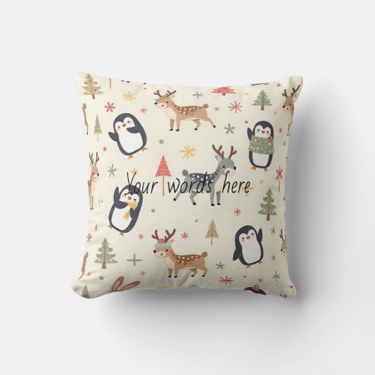 独自のBohoクリスマスかわいい動物を作成 クッション (正面)