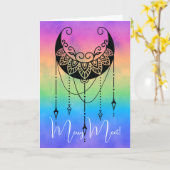 独自のBohoフローラムーンシルエットを作成 カード (黄色い花)