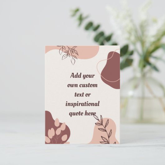 独自のBoho抽象芸術やる気を起こさせる引用文 ポストカード (スタンド正面)