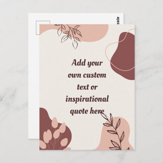 独自のBoho抽象芸術やる気を起こさせる引用文 ポストカード (正面/裏面)