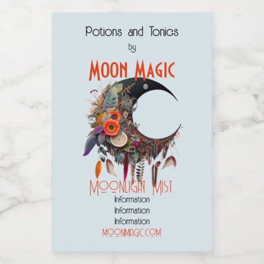 独自のBoho 3Dフローラ三日月の作成 ワインラベル (シングルラベル)