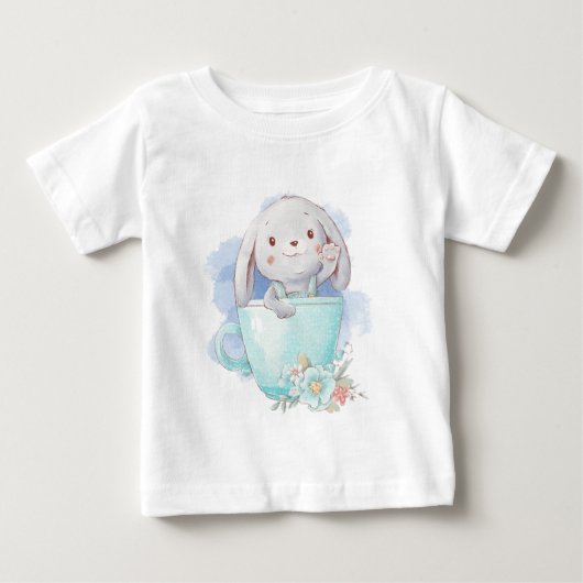 独自のBunny Tea Cupを作成 ベビーTシャツ (正面)