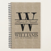 独自のBurlapレトロロゴモノグラムの作成 プランナー手帳 (正面)