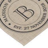 独自のBurlapレトロロゴモノグラムを作成 ショートテーブルランナー (コーナー)