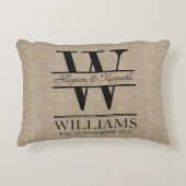 独自のBurlapロゴのアニバーサリーモノグラムの作成 アクセントクッション (正面)