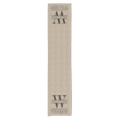 独自のBurlapロゴのアニバーサリーモノグラムの作成 ショートテーブルランナー (正面)